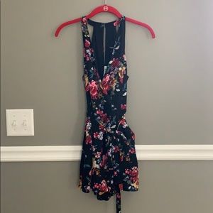 Black Floral Romper - Express